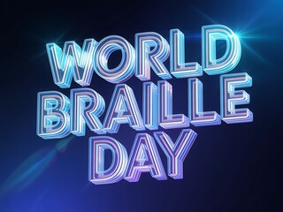 World braille day neon sign