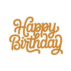 Happy Birthday Ornate Orange Script Lettering