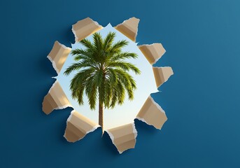Tropical Palm Tree Hole Paper