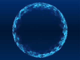 Futuristic Blue Hexagon Digital Sphere Background. Futuristic digital sphere composed of glowing hexagon and dot patterns in blue tones on a dark background. Abstract technology globe concept