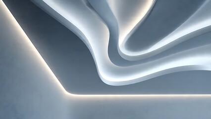 Abstract architectural curves with soft glowing light