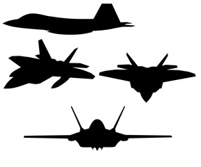 Set jet fighter sillhouette design vector,jet fighter black image,set jet fighter sillhouette stock,set jet fighter on black image 