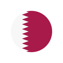 Qatar Flag Circle Icon Isolated on White Background. National Symbol. Vector Illustration