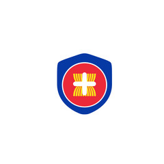 Obraz premium Asean Flag Shield Plus In Icon