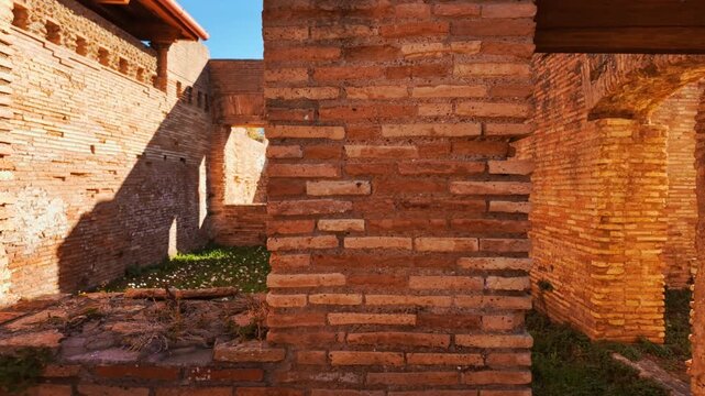 The ruins of Ostia Antica, the old port of Rome, Lazio, Italy, dating back to the 7th century BC