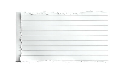 Torn sheet of lined paper with jagged edges, floating against a black background