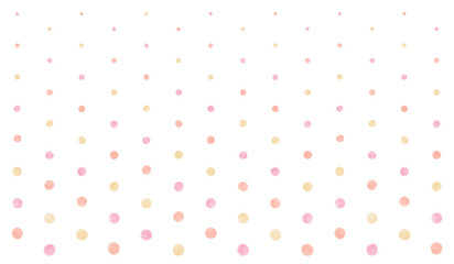Hand Drawn Watercolor Pastel Polka Dot Pattern Background with Gradual Size Variation Illustration