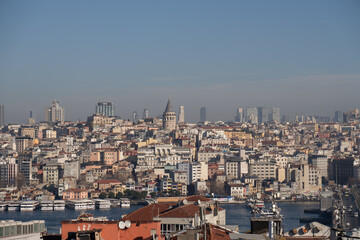 Naklejka premium Istanbul Skyline Panorama: Cityscape view, Turkey, modern architecture.