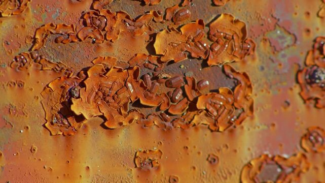 Close up of weathered metal surface with rust texture