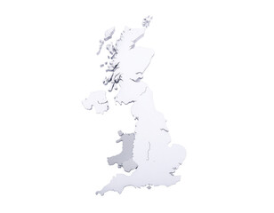 Map of the united kingdom silhouette with subtle gradient shading