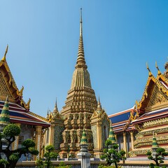 Fototapeta premium Grand Palace in Bangkok, Thailand, a beautiful temple.