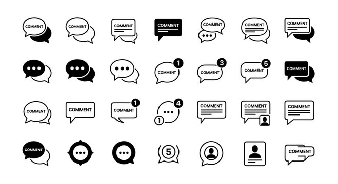 Speech Bubble Icons Set Communication Icons And Social Media Icons In Vector Format Flat Design