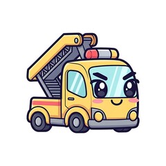 Fototapeta premium Cartoon tow truck vehicle illustration.