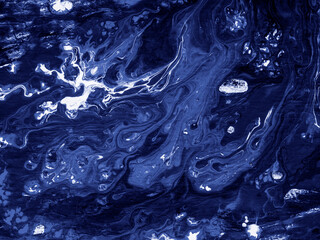 Abstract art, deep blue creative hand painted background, marble texture, acrylic painting, liquid artwork, abstract ocean