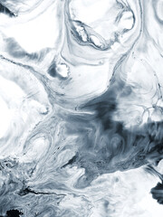 Black and white creative abstract hand painted background, marble texture, abstract ocean, snow, winter, ice, cold, acrylic painting on canvas