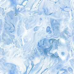 Seamless pattern of abstract blue painting. Art creative hand painted background, marble texture, abstract ocean, acrylic painting.