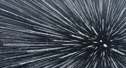 Obraz premium Abstract Black and White Radiating Lines Artwork