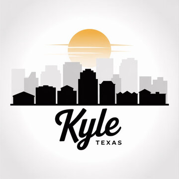 Kyle Skyline Silhouette &mdash; A Fast-Growing Central Texas City Vector Illustration