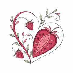 Decorative Floral Heart Illustration