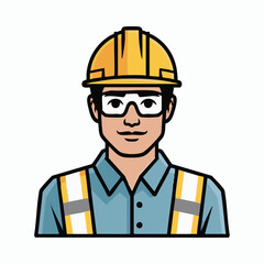 Construction Engineer Avatar Illustration
