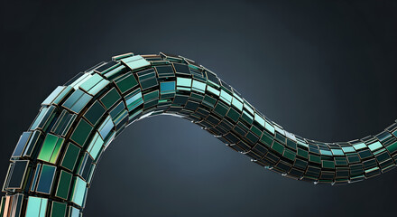 Data Flow Technology Abstract Green Blocks Copy Space