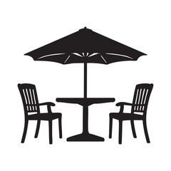 Outdoor Patio Table and Chairs Silhouette