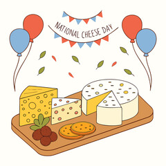 National Cheese Day Celebration Illustration