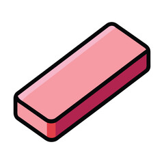 Pink Eraser Icon Illustration