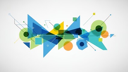 Geometric Abstract Background with Connecting Lines and Shapes