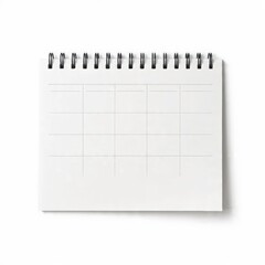 Blank Spiral Calendar Notebook Page Isolated on White Background, Planning and Schedule Template Concept, Generative AI