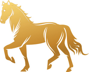 Gold Chinese Horse Imlek Decorative