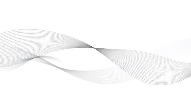 Elegant abstract flowing wave pattern on a clean white background