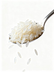 Realistic Rice Grains Suspended in Mid Air