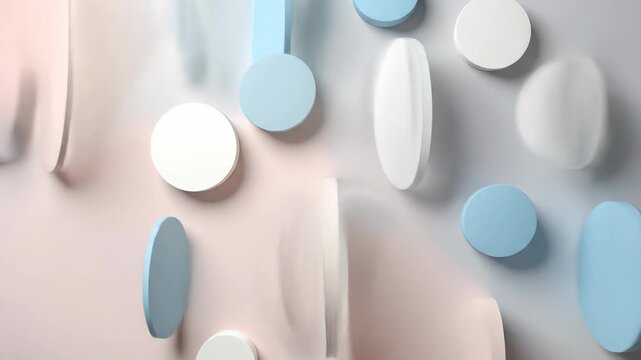 Pastel colored geometric shapes forming a modern, elegant, and visually appealing abstract background.