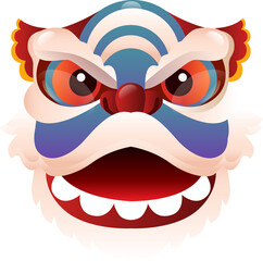 Chinese Lion Head Illustration