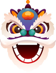 Chinese Lion Head Illustration