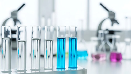 Chemical Experiment with Test Tubes in Science Lab Environment