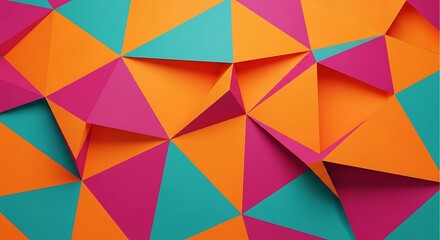 Fototapeta premium 3D Abstract Low Poly Geometric Background with Vibrant Triangles