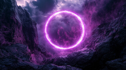 Purple magenta plasma ring overlay with glowing energy effect, creating a futuristic, vibrant, and dynamic visual for digital art, sci-fi, or graphic designs.

