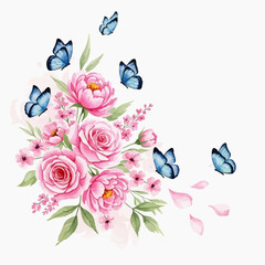 flowers and butterflies