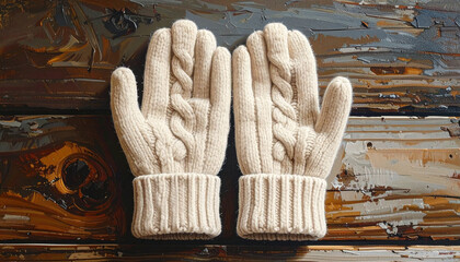 Knitted gloves, Generated image	
