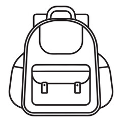 Backpack Line Art Vector
