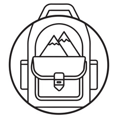 Backpack Line Art Vector