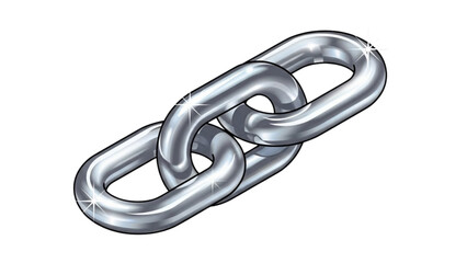 Obraz premium A detailed illustration of a silver chain link on a plain background