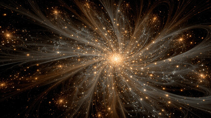 Quantum energy field abstract design with vibrant lines and glowing particles, representing futuristic energy, physics, science, and digital concept visuals