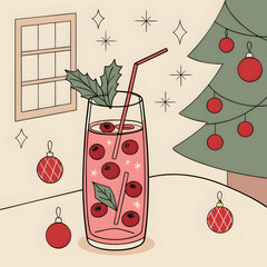 festive christmas drink refreshing cranberry sweet
