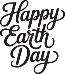 vector illustration of a happy earth day text design