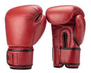 Red boxing glove isolated on a white or transparent background.