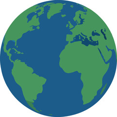 vector art of earth globe isolated on white background