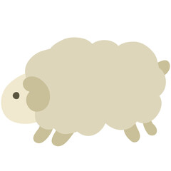 Obraz premium 手書きのベージュ色の羊のイラスト